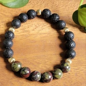 Dragons Blood & Lava Stone Bracelet